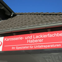 Banner des Karosserie- und Lackierfachbetriebes Haberer